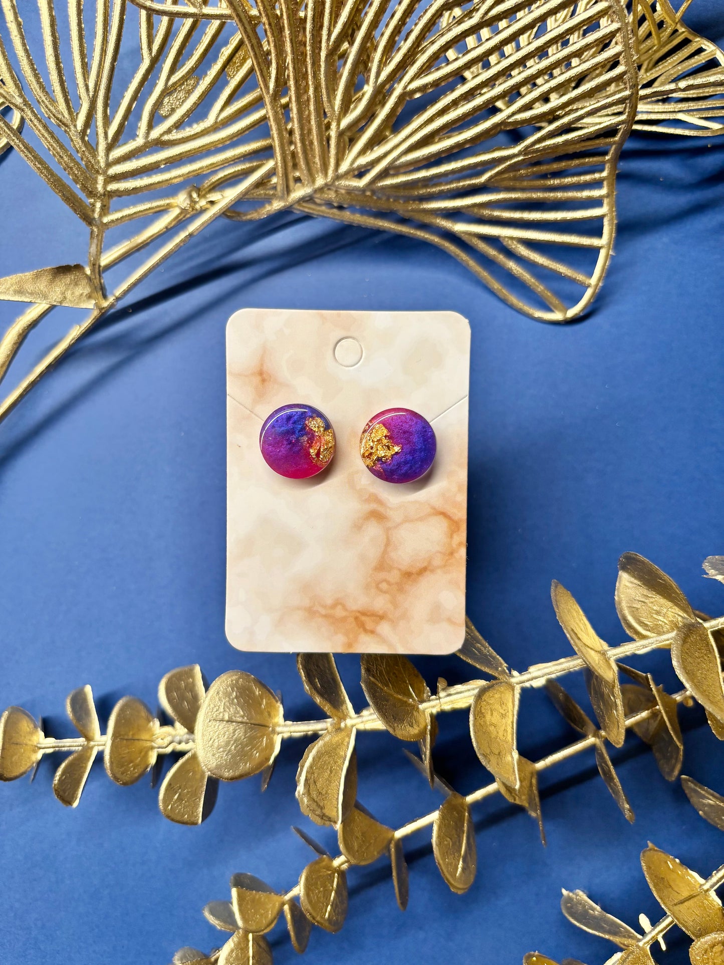 Stud Earrings - Galaxy/Gold