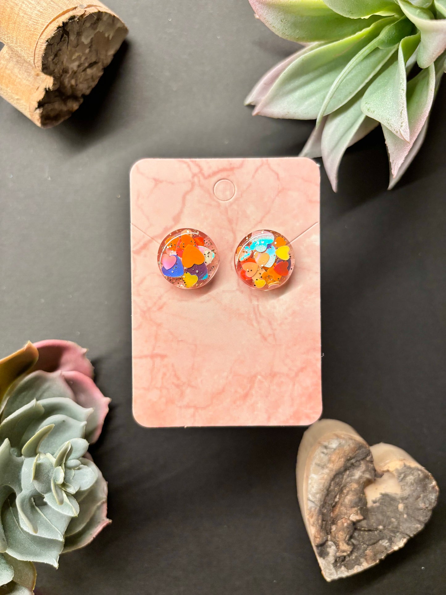 Heart Confetti Stud Earrings